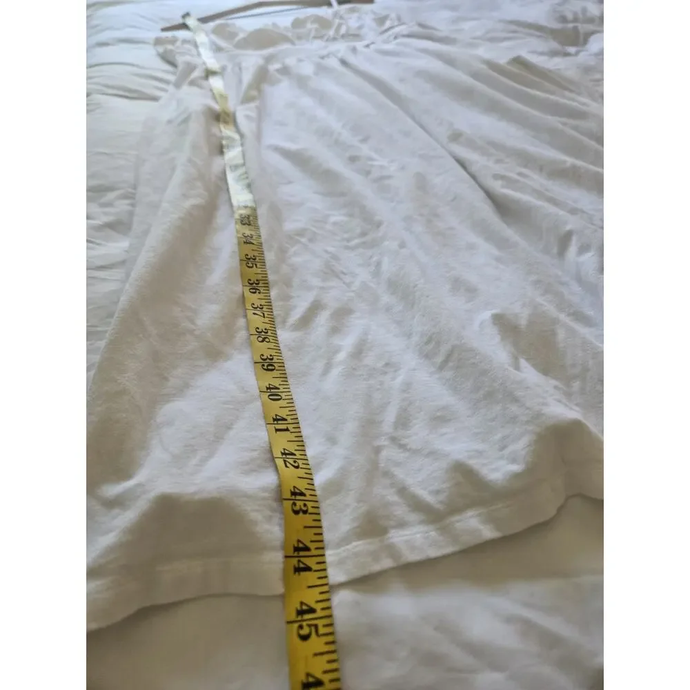 Old Navy White Milkmaid Coquette Cottagecore Prairie Midi Dress Euro Summer XL